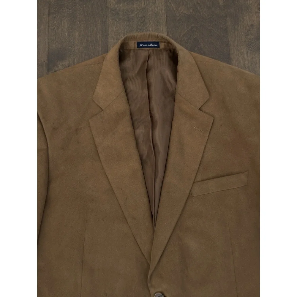 JG Hook Suede Men's 44L Blazer Camel Color Sports Jacket Coat Western‎ 2-Button